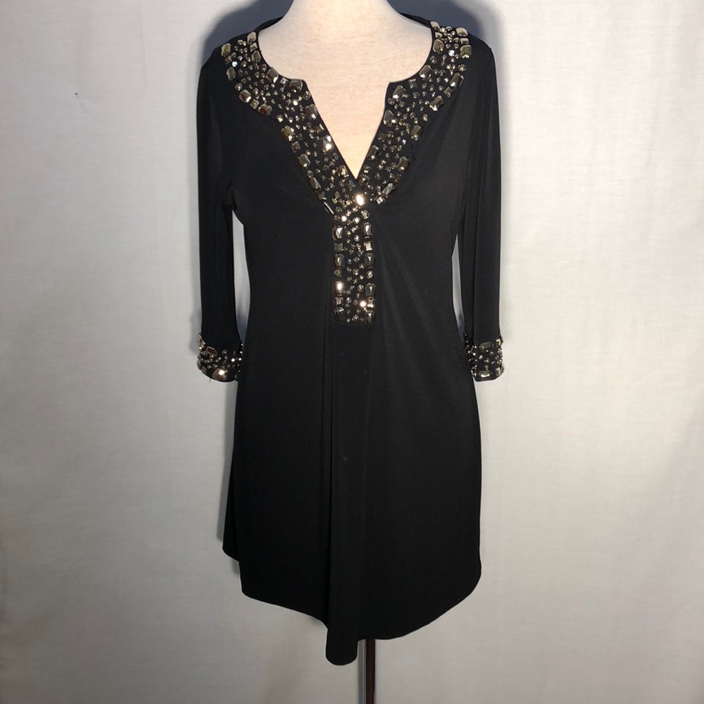 Black stretchy tunic dress